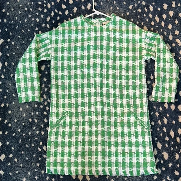 tuckernuck green plaid dress ZARA. Green linen-effect midi dress. TM – Hibuy market main image 1